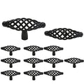 Jiozermi 12 Pack Oval Birdcage Cabinet Knobs, 3" Length, Flat Black | 3" Length Birdcage Drawer Pulls, Iron Bird cage Cabinet Handles, Flat Black - size: 3 inch, Oval