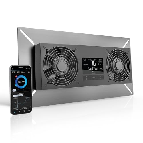 ﻿AC Infinity AIRTITAN T8, Crawlspace Basement Ventilator Fan, with WiFi App-Compatible Temperature Humidity Controller, IP-55 Rated, Exhaust | With WiFi App-Compatible Temperature Humidity Controller, IP-55 Rated, Exhaust - size: Large, Smart Controller,
