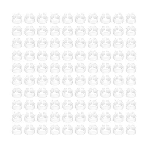 Omabeta 100PCS Reusable 8mm Pigeons Identification Leg Rings for Easy Dovecot Management and Marking, Lightweight Plastic Bands for Poultry Supplies (White) - color: White
