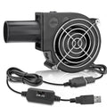 97mm x 33mm USB Centrifugal 5V Air Blower Brushless Fan with Tube for Replacement Fireplace Forge Smoker BBQ Electronic Cabinet Squirrel Cage Cooler - size: 9733-USB