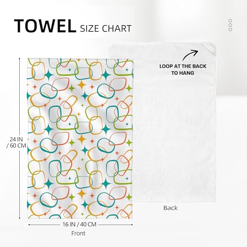 Mid Century Modern Kitchen Towels Set of 2 Retro Dish Tea Towels | Absorbent Vintage Hand Towels for Cooking Baking Bathroom Farmhouse Home Decor 16x24 Inch - color: Abstract Retro