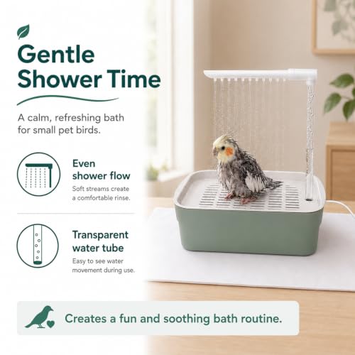 Parrot Bathtub Bird Automatic Bath Shower,Small Bird Shower Fountain Indoor Bathtub with Running Water, Contains USB and Pump,for Small Pet Birds, Cockatiel, Conure, Budgie, Lovebird(Small) - color: Small