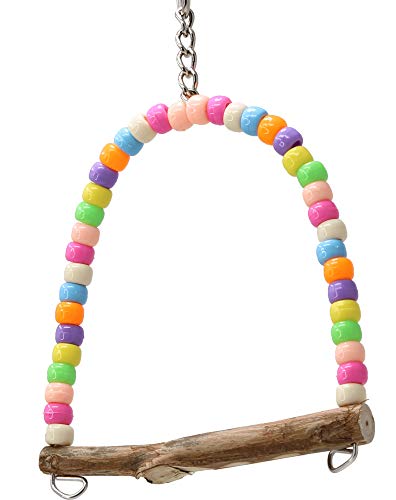 940 Tiny Pastel Swing Parrot Bird Toy Finch Parrotlet Cages Parrot Cage Parakeet Cockatiel Budgie Perch - color: Small Bead Swing