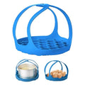 Silicone Sling Lifter, Cooker Sling With Handles Cooling Drying Rack Bakeware Sling Egg Steamer Rack for Cooking, Roasting, Drying(COLOR:Blue/6.5 Inch)