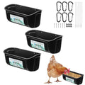 PIREKZUNT 3 Pack Chicken Duck Feeder, Poultry Feeders and Waterers, Hanging Goat Feeder, Livestock Feeding Container, Feed Trough and Waterer Bucket with Clips(Black) - color: 3 Pack Black
