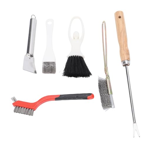 7Pcs Bird Cage Cleaning Tools Set, Fork Brush Scraper Broom Dustpan Gloves Kit, Stainless Steel Bird Droppings Scraper Tool for Parakeet Items & Small Animal Cage Cleaning