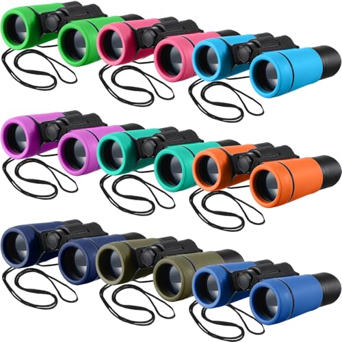 Yunsailing 9 Pack Kids Binoculars,Multicolored | for Kids Folding Outdoor Explorer Toy for Bird Watching, Camp, Scavenger Hunt, Classroom Activities, VBS, Party Favor - color: Multicolored