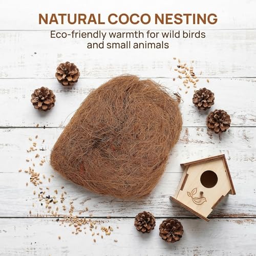 TOYANDONA Finch Nesting Pad Squirrel Nesting Material Natural Coconut Fiber Bedding Squirrel Pad Breathable Moisture Absorbing Cozy Liner for Birds Backyard Birdhouse