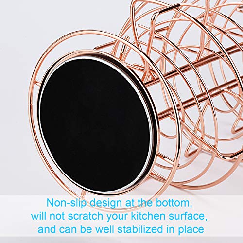 Toplife Spiral Design Metal Egg Skelter Dispenser Rack, Storage Display Rack, Rose Gold - color: Rose Gold