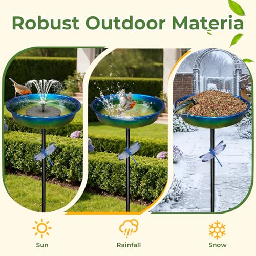 Birdbath for Outside 25'' Height Freestanding Birdbath Bird Feeder with Sturdy Base Gradient Color Outdoor Pedestal Bird Bath for Outdoor Garden Patio Backyard Lawn Decor Gift for Bird Lover - color: Gradient