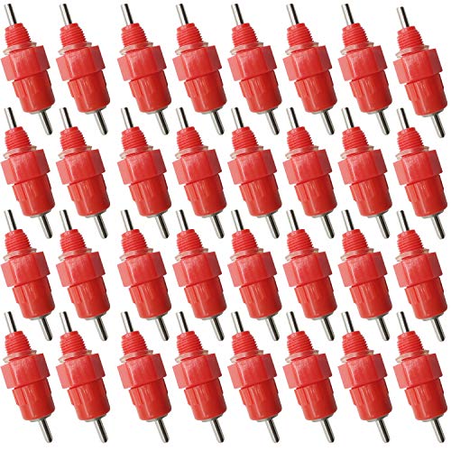 TIHOOD 35PCS Automatic Chicken Water Nipple Drinker Feeders Poultry Hen Screw Style