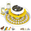 40 Quail Egg Incubator with Automatic Egg Turning Humidity Control Eggs | Large Capacity Quail Brooder Poultry Incubators, Also for Parrot, Dove, Canary and Other Birds - color: Yellow
