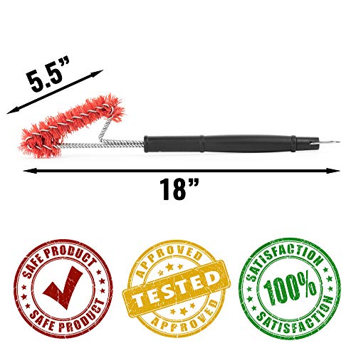 Nylon Grill Brush for Porcelain Grates | Non-Metal | Won't Scratch Coated Outdoor Grills | Works on Cold Grates
