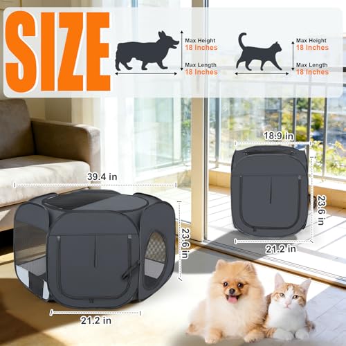 Kitten Cat Playpen, Cat Cage Indoor, Cat Tent, Cat Crates for Indoor Cats-M | 2 in 1 Cat Play Pen, Collapsible Cat Cage Crate for Indoor Cats, Independently Usable Cat Tents, Cat Enclosure Kitten Playpen - size: M(60.6*23.6 in)