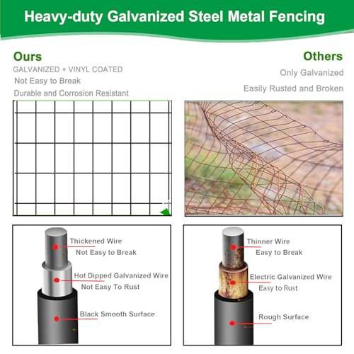 Welded Wire Fence 24inch x 50ft, 2inch x 3inch Black Chicken Wire Fencing, 16Gauge PVC Coated Garden Wire Fence Rolls, Anti-Rust Metal Fencing for Yard Plant Protection Poultry Netting - size: 2ft x 50ft