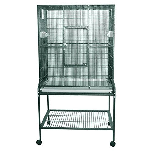 A&E Cage Co. Flight Cage & Stand, 32"x21", Green - color: Green, size: 32.0"L x 21.0"W x 63.0"H