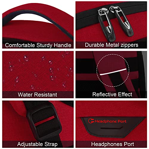Laptop Backpack,Business Travel Anti Theft Slim College Backpack | Water Resistant Durable Computer Bag Gift for Women & Men Fits 15.6 Inch Laptop and Notebook - Red - color: Red, size: 15.6 Inch, style: Laptop