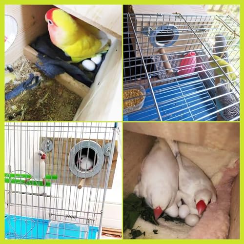 kathson Parakeet Nesting Box,Wood Bird Nest House for Cage,Parrots Breeding Mating Boxes,Budgie Nesting Box for Lovebirds,Finch,Canary,Small-Sized Birds（S） - size: S-7.87 x 4.72 x 4.72in