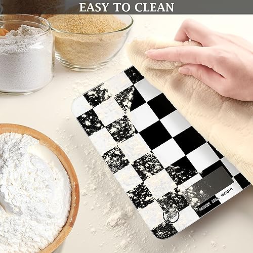 Food Scale Kitchen Scale Food Scales Digital Weight Grams and Ounces Small Electronic Food Scale for Baking Cooking Checkered Black White - color: Checkered Black White