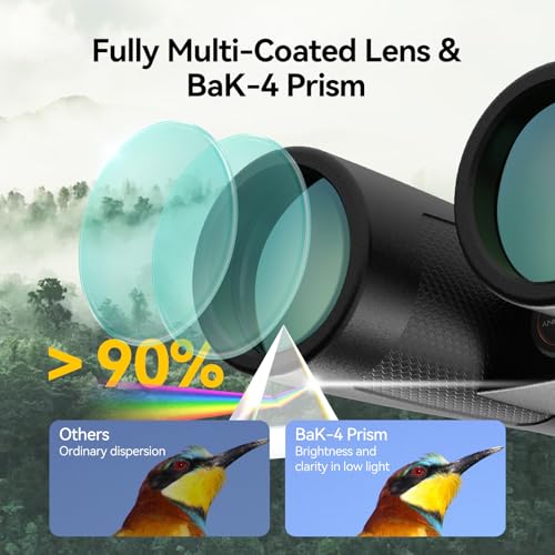 SVBONY Upgraded SV202 8x32 Binoculars for Birdwatching, Lightweight ED Lens | Extra-Low Dispersion, Clearer in Low Light, 7.8° Wide View Angle, Waterproof, Long Eye Relief, Compact Binoculars for Adults - size: 8x32mm
