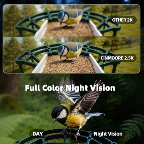 Bird Feeder with Camera Solar Powered, 4MP 2.5K Smart Outdoor Bird House Cam, Free AI Bird Species Identification, Live View & Playback, Instant Alerts, Bird Lovers Gift