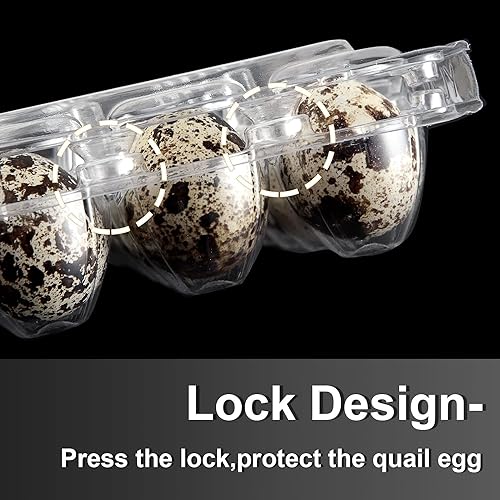 100 Pcs Quail Egg Cartons, 18 Grids Plastic Egg Storage Boxes, Stackable, Reusable for Pheasant & Pigeon Eggs
