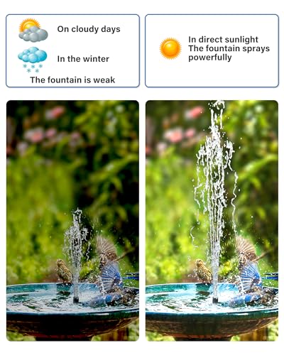 Biling Solar Water Fountain for Bird Bath, 3.5W Solar Water Pump Outdoor with 10ft Cable, 4ft Tubing, Solar Pond Pump for BirdBath, Garden Small Ponds (Need Direct Sunlight) - size: 3.5W