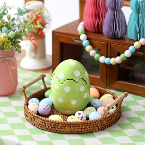 KORMMCO Easter Egg Candle, Vanilla Scented, Green, 8.5oz - color: Green