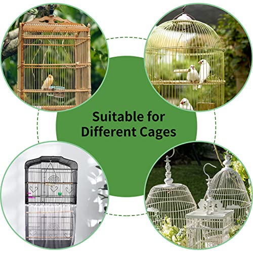 Daoeny 2Pcs Bird Cage Cover, Adjustable Soft Airy Nylon Mesh Parrot Net, Universal Feather Seed Catcher, Birdcage Cover Skirt Sheer Guard for Round Square Bird Cages (White +Black) - color: Black & White, size: 78.7 x 15.7 inch