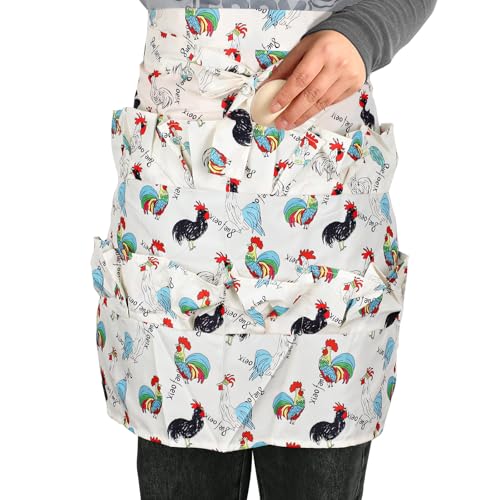 12 Deep Pockets Egg Apron, Chicken Egg Collecting Apron, Egg Holding Apron, Duck Goose Egg Gathering Apron for Housewife - color: Cartoon Style