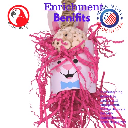 2421 Easter Bunny Natural Foraging Chew Shred Foot Talon Bird Toys