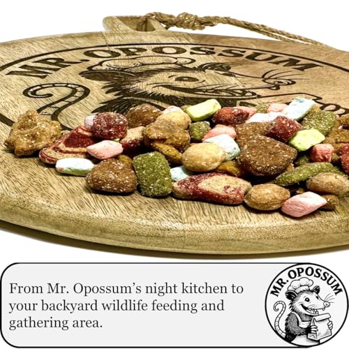 Porch Party Mix™ Raccoon and Opossum Food Wildlife Treat Blend for Backyard Feeding with Marshmallows Beef Chicken Lamb Ocean Fish and Peanut Butter Puffs (9 lb Pail) - size: 9 Pound (Pack of 1)