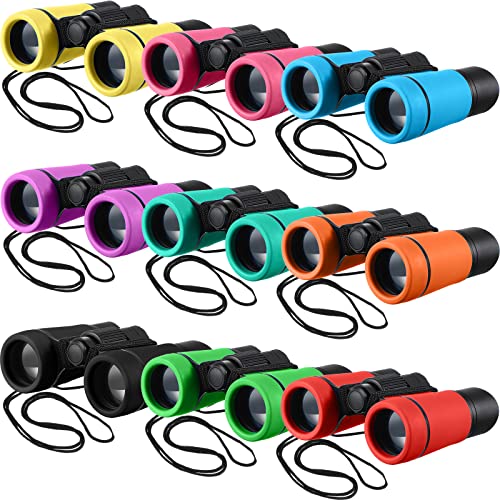 Yunsailing 9 Pack Kids Binoculars,Colorful | for Kids Folding Outdoor Explorer Toy for Bird Watching, Camp, Scavenger Hunt, Classroom Activities, VBS, Party Favor - color: Colorful