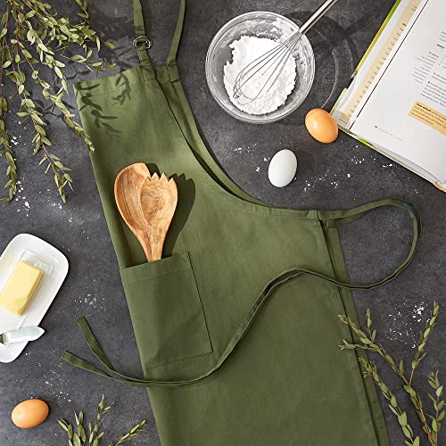 DII Everyday Basic Kitchen Collection - color: Sage, size: Plus Size Chef Apron