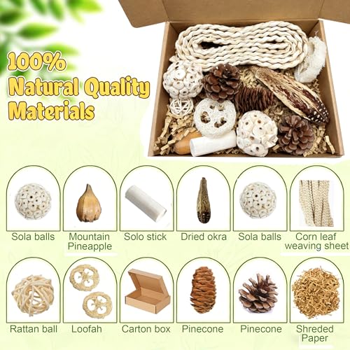Natural Bird Toys Rattan Bird Foraging Box Parrot Shredding Toys Conure Chewing Toys for Cockatiel Lovebird Parakeet Budgie and Small to Medium Birds (Medium) - size: Medium