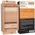 INCLY Small Bat House Kit for Outdoors 14.6"x6.7"x2.2" Shelter Box Roosting Single Chamber Natural Cedar Wood, Pre-Finished Easy to Install