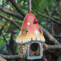 Bird Houses for Outside, Hanging Birdhouse for Outdoor Garden, Patio, Yard | Hand-Painted Resin Mushroom BirdHouses for Outdoor,BirdHouse with Pole for Bluebirds,Finches,Cardinals for Nesting in Gardens