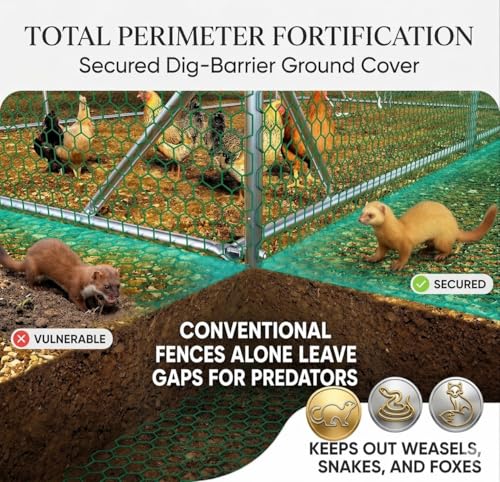 Heavy Duty Metal Chicken Coop with Hardware Cloth (117.99" L x 118.01" W x 78" H) - size: 117.99"L x 118.01"W x 78"H