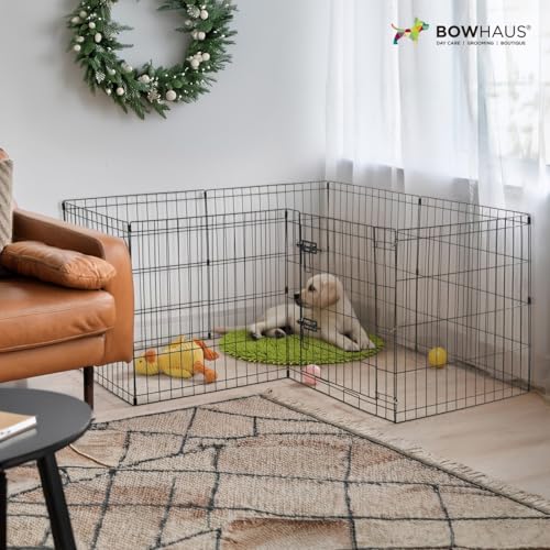 Foldable Outdoor/Indoor Pet Playpen with Gate, Available in 36 Inch Height Metal Portable Kennel, Heavy-Duty Exercise Fence Cage 8 Panels for Large Dog, Animals - style: 36 Inch