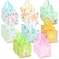 16PCS Happy Easter Egg Hunt Bags Easter Bunny Carrot Chick Egg Gift Bags with Handles, Easter Treat Bags, Easter Party Supplies , 8.3×7.9×5.9inch - color: Pink Green Orange Blue