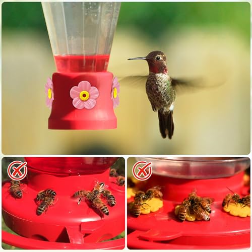 Hummingbird Feeder Replacement Flowers, 16 Sets Replacement Flowers for Hummingbird Feeder Replacement Parts - Pet Bird Accessories Kit for Outdoors Hanging Feeder - color: Pink