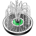 Yzert Solar Fountain for Bird Bath Glass - No Battery, 3.5W Solar Bird Bath Fountains Green Flower with 4 Fixed Rods & 7 Nozzles, Solar Powered Water Fountain for Outdoor, Pond, Pool, Garden - color: White