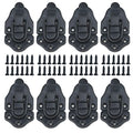 Geesatis 8 Pcs Metal Box Hasp Lock Toggle Latch Catch Decorative Hasp BoxLatch Hasps for Jewelry Wooden Case Boxes, with Mounting Screws, Black - style: A-Black