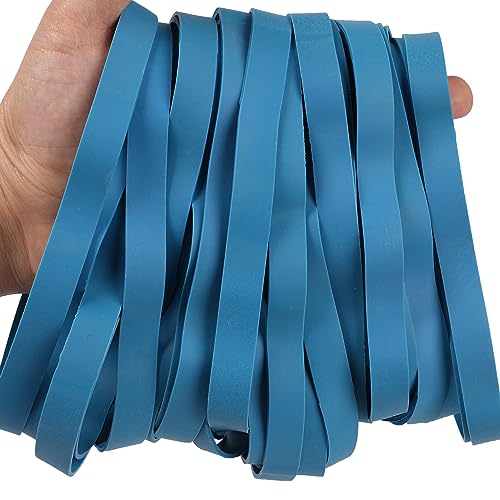 AIWOQI Rubber Bands Size 107 Heavy Duty Big Wide Long Rubber Band 30pcs | Elastic Bands for Office Supply Trash Can File Folders Litter Box Rubber Bands Blue - color: Blue