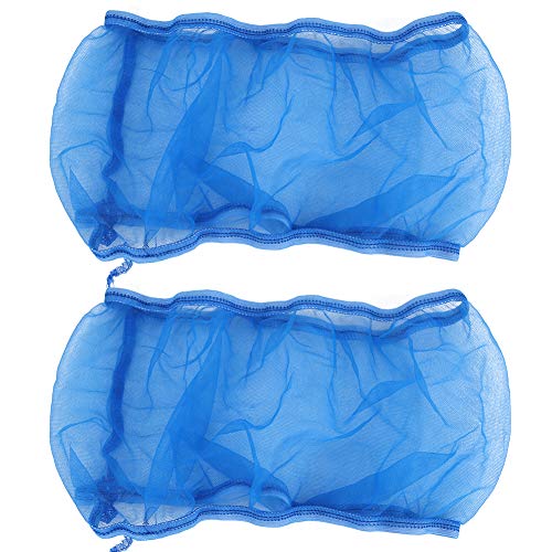 2PCS Bird Cage Cover, Bird Cage Seed Catcher, Adjustable Soft Airy Nylon Mesh Net, Birdcage Cover Skirt Seed Guard for Parrot Parakeet Macaw African Round Square Cages (S) - color: Blue