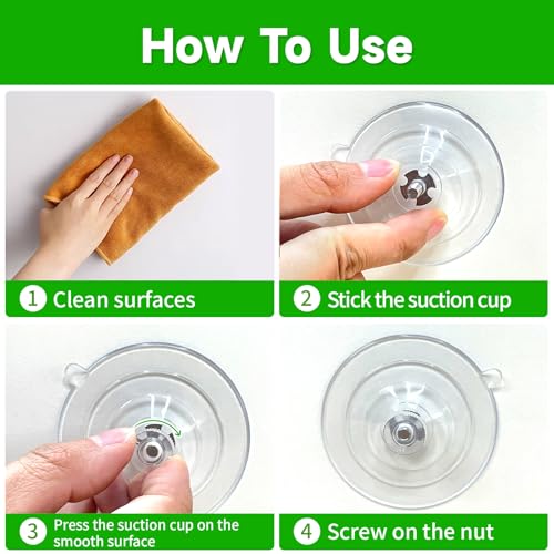 WENMIXER Suction Cups for Window Bird Feeders, 2.48"/63mm Clear PVC Strong Suction Pads with Screw Nut, Removable & Reusable Suction Cups for Wall, Window Hanging (2 Pcs)