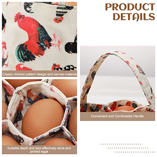 2 Pieces Egg Basket Mini Egg Collecting Bags Gathering Basket with 7 Pouches for Farmhouse Chicken Hen Duck Goose Housewife Garden Transporting Storage, 8 x 2.6 Inch(Cute) - color: Cute
