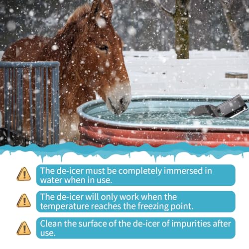 2Pack 250 Watt Pond De-Icer with Thermostat, Cast Aluminum Submersible Bird Bath Heater, Heated Chicken Water, Power Cord 9.8 Ft - size: 250W