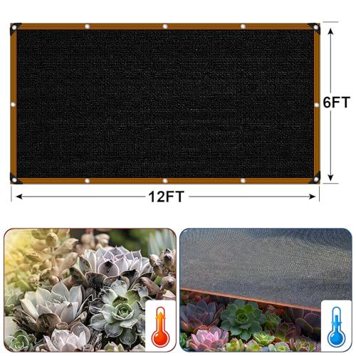Shade Cloth - for Garden 90% Plant Shades Mesh Tarp with Grommets Outdoor Sun Shades Netting for Chicken Coop Greenhouse Vegetables Pergola Patio Cover - size: 6×12FT