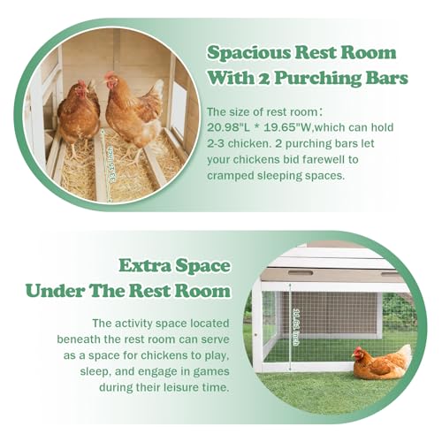 PetsCosset 39.13" L Chicken Coop for Outdoor,2-Story Poultry Cage with Nesting Box,Fir Wood Hen House with Pull-Out Tray for 1-3 Chicken,Slanted Wooden Roof,Suitable for Backyard,Park,Garden,Grey - size: 39.13" L - Grey